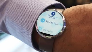 Hyundai Blue Link Smartwatch App  CES 2015 [upl. by Vashtee]