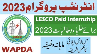 LESCO Paid Internship Program for Students 2023 Apply online  WAPDA Paid Internship 2023 [upl. by Caswell352]