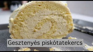 Karácsonyi sütögetés  Gesztenyés piskótatekercs [upl. by Meri769]