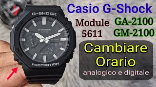 Orologio Casio Gshock GA2100 GM2100 5611 Cambio Ora e Data Italiano 🇮🇹 [upl. by Echikson]