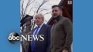 UK Prime Minister Boris Johnson visits Kyiv [upl. by Osyth496]