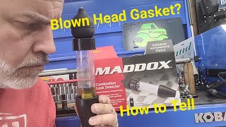 Combustion Leak Detector from Harbor Freight by Maddox  Blown Head Gasket [upl. by Nayrda]