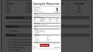 resume kaise banaye  cv kaise banaye  रिज्यूमे कैसे बनाये  ms word  Technical Tutor resume cv [upl. by Atinav]