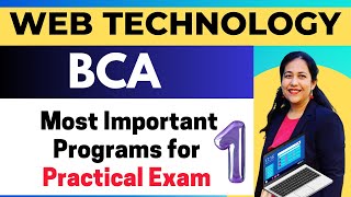 Most Important Program for Practical Exam of Web Technology HTML CSS JavaScript Program 1 bca [upl. by Nolyak]