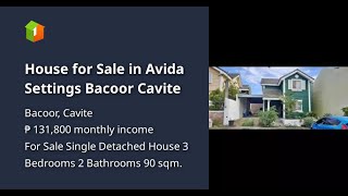 House for Sale in Avida Settings Bacoor Cavite [upl. by Halle]