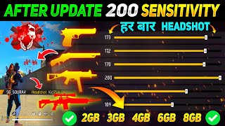 After Update 200 Sensitivity Settings  Free Fire Max Auto HeadShot Sensitivity  Garena Free Fire [upl. by Nohsal661]