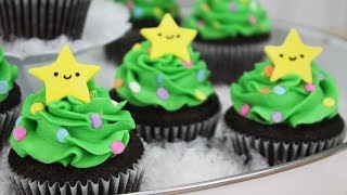 How to Make Christmas Tree Cupcakes [upl. by Zednanreh128]