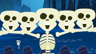 Halloween Songs  Five Little Skeletons  Nursery Rhyme [upl. by Anoerb]