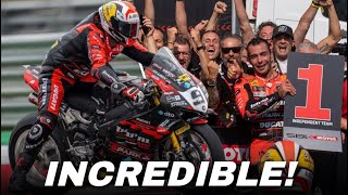 GRANDE Petrucci Won The First Ever WSBK Race in Cremona Italian WorldSBK beating Nicolo Bulega [upl. by Seagraves]