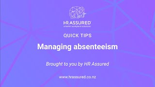 Quick tips managing absenteeism [upl. by Hayman]