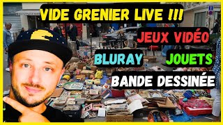 Vide grenier live  jeux vidéo jouets vintage BD bluray [upl. by Nurav]