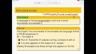 Lecture 22 Turing Machines as Enumerators [upl. by Ehrenberg]