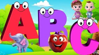 A for apple b for ball English Alphabet for kids phonic song 1234countabcd nursery rhymes । [upl. by Enidaj168]