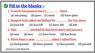 Tense Practice Set for All Competitive Exams  Choose the correct form of verb  Fill in the blanks [upl. by Monia]