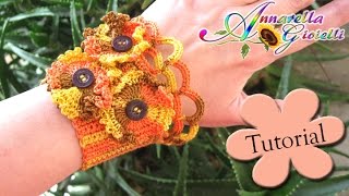 Tutorial Bracciale Gotico alluncinetto  How to crochet a bracelet [upl. by Aysahc658]