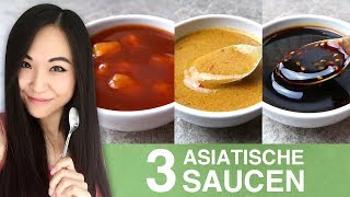 REZEPT Süß Sauer Sauce  Erdnusssoße  Teriyaki Sauce  Asiatische Saucen selber machen [upl. by Enoitna208]