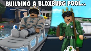 building a NEW BLOXBURG POOL IN MY BACKYARD IN HARD MODE small changes [upl. by Anol]