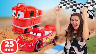 ¡Rayo McQueen y otros coches en la Guardería Infantil Videos de juguetes para niños [upl. by Samanthia729]