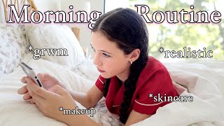 ☀️ Morning Routine  skincare makeup grwm [upl. by Amalie477]