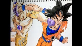 NAOTOSHI SHIDA STYLE  GOKU VS GOLDEN FRIEZA SPEED DRAWING [upl. by Eahsat]