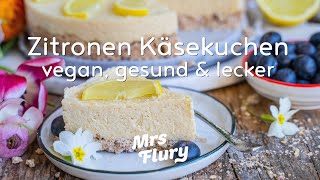 Zitronen Käsekuchen  vegan gesund amp lecker [upl. by Leis]