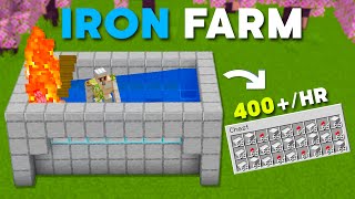 Minecraft Simplest Iron Farm  400  Per Hour [upl. by Cas]