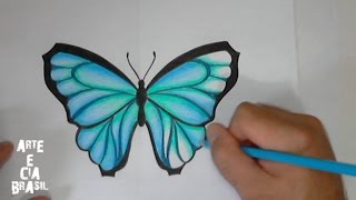 Como desenhar Borboleta Perfeita e Fácil  passo a passo [upl. by Adi]