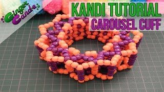 Carousel Cuff  Kandi Tutorial  GingerCandE [upl. by Quiteria800]