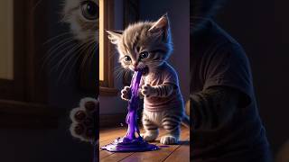 Sad beautiful Cat Son Animation hybrid ❤️ animals ytshorts shorts [upl. by Sremmus]