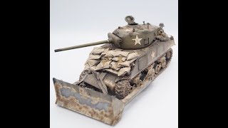 chipping a scale model 135 scale M4 Sherman with brush [upl. by Grani137]