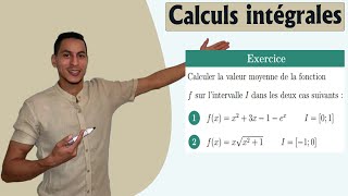 calcul intégral 2 bac exercices corrigés  la valeur moyenne integrale [upl. by Enneiluj]