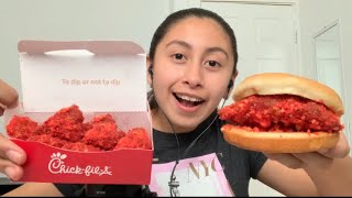 ASMR EATING A HOT CHEETO CHICKFILA MEAL 🔥 [upl. by Aihsetel386]