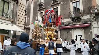 SantAgata 2019 le candelore danno il via alla processione giro esterno [upl. by Belloir]