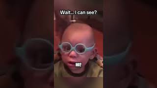 Baby wears glasses for the first time 🥹 [upl. by Nalim815]