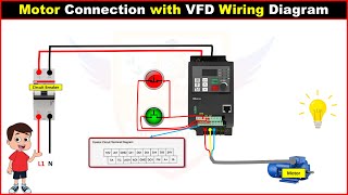 Motor Connection with VFD Wiring Diagram [upl. by Brady]