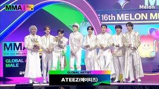 ENG ATEEZ win Global Artist Award at the 2024 MMA Melon Music Award  Winning Speech [upl. by Nelrah]