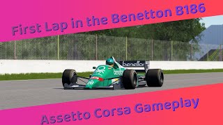 First Lap in the Benetton B186 Assetto Corsa Gameplay [upl. by Ahsla]