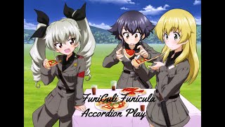 Funiculi Funicula Accordion bayan Play 푸니쿨리 푸니쿨라 Girls und Panzer Girs amp Panzer Anzio ガールズampパンツァー [upl. by Alphonsa502]