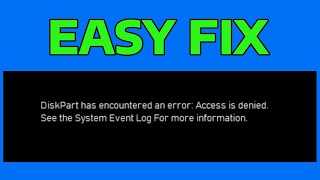 How To Fix Diskpart Has Encountered an Error Access is Denied [upl. by Compton]