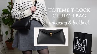 Toteme TLock Clutch bag  unboxing and lookbook [upl. by Shanahan]