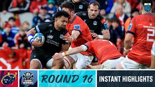 Munster v Glasgow Warriors  Instant Highlights  Round 16  URC 202223 [upl. by Ajar]