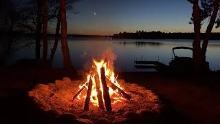 Sunset Campfire  Full 4k HD one hour video [upl. by Terrilyn556]