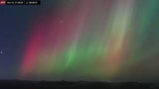 Oct 10 2024 Aurora Borealis Over Iceland CAM B [upl. by Hadihsar378]