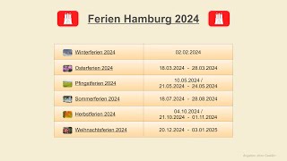 Ferien Hamburg 2024 [upl. by Debby]