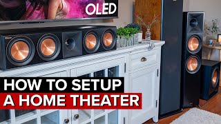 HOW TO Setup a 524 HOME THEATER Surround Sound Speaker System  Klipsch Reference Premiere II [upl. by Nelleeus572]