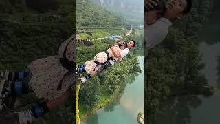 Couple Bungee Jump Extreme sports [upl. by Litnahs]