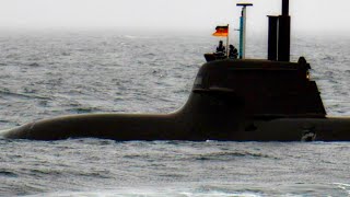 Bundeswehr Submarine U33 type 212 of the German Navy goes to sea [upl. by Mcripley]