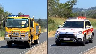 Rare QFRS BZ1 and RFSQ CLMT51 responding  Multi Alarm Bushfire [upl. by Sosthenna]