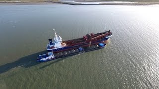 Baggerschip  Westerschelde bij Breskens  Drone footage dredging DJI Inspire  NL [upl. by Cirred]