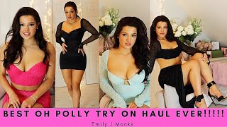 MOST GLAMOROUS OH POLLY MINI DRESS TRY ON HAUL FOR THE HOLIDAYS BLACK FRIDAY SALE EMILY MONKS ❤️ [upl. by Giltzow]